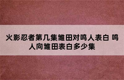 火影忍者第几集雏田对鸣人表白 鸣人向雏田表白多少集